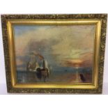 A vintage gilt framed oleograph after Turner "The Fighting Temeraire".