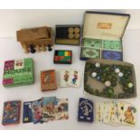 A collection of vintage and antique games and toys.