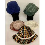 5 vintage ladies hats to include Wetherall.