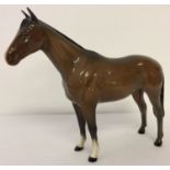 Beswick ceramic horse figurine "Imperial", in brown gloss colourway. Model #1557.