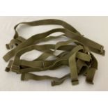10 British Army MKIII green canvas chin straps.