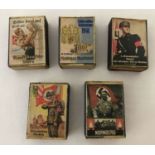 5 WWII style German match boxes.