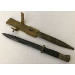 A German WWII Africa Corps K-98 bayonet with scabbard and frog.