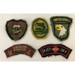 5 Vietnam War era in country hand made embroidered patches.