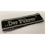 A WWII style SS "Der Furhrer" cuff title.