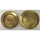 2 brass wall plates with WWII style Waffen SS decoration.