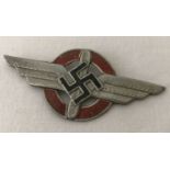 A WWII style German D.L.V (Deutscher Luftsportverband) cap badge.