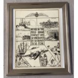 A framed and glazed small printed RAF poster " Never In The Field Of Human Conflict Was So Much Owed