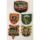 5 Vietnam War era embroidered Special Forces patches.