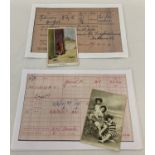 2 handwritten antique postcards sent by servicemen of WWI.