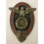 A German WWII style S.A plaque. With red and black detail and 1933 date.