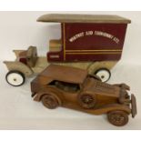 A wooden model of a van marked "Whatnot And Thingummy Ltd".