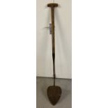 A vintage Brade & Co wooden handled turf cutter.