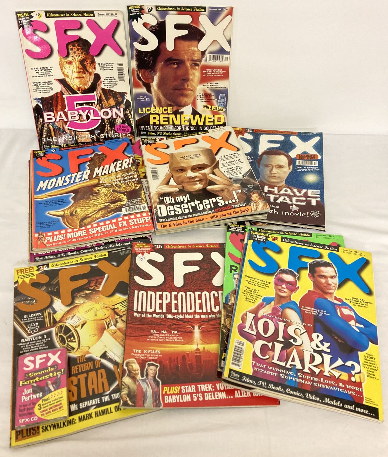 16 copies of SFX sci fi entertainment magazine from the 1990's.