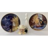2 pieces of Royal Doulton ceramics together with 2 Franklin Mint Fairy tale collectors plates.