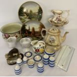 A collection of vintage ceramics to include T.G. Green jug & vintage teapot with stand.