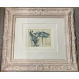 A signed, framed and glazed print of a jazz pianist by Leo Meiersdorff, New Orleans 76.