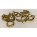 A quantity of scrap gold hoop style earrings.