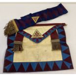 A vintage Masonic Royal Arch Principals Apron and sash.