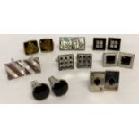 8 pairs of modern cufflinks. To include "Shaken Not Stirred" by Sonia Spencer.