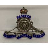 A silver and enamel Royal Artillery sweetheart brooch.
