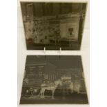 2 large sized Victorian glass plate negatives of shop fronts in Surbiton, Kingston Upon Thames.