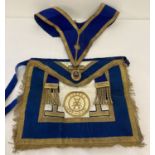 A vintage Masonic Provisional lambskin apron and collar, from Sussex.