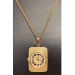 A vintage gold tone watch necklace by Emka Geneve.