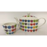 Brand New, Whittard of Chelsea, ex stock teapot and milk jug in matching "Small Apples" design.