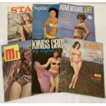 6 assorted vintage adult erotic magazines from the 1960's.