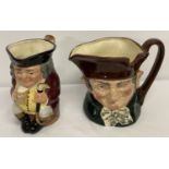 2 Royal Doulton large ceramic toby jugs. Old Charley D5420 together with Jolly Toby.