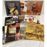 A small collection of vintage LP records.