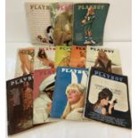 12 vintage Playboy; Entertainment for Men, adult erotic magazines dating from the 1960's & 70's.