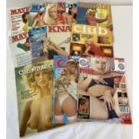 12 assorted adult erotic magazines.