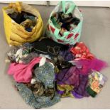 A large quantity of vintage and modern ladies dress scarves.
