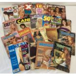 A collection of 25 assorted adult erotic magazines and supplements.