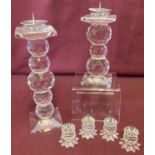 A collection of 6 vintage Swarovski crystal candle holders all bearing the block mark.