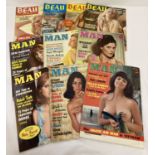 10 vintage 1960's adult erotic magazines comprising 6 issues of Modern Man and 4 issues of Beau.