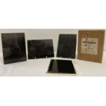 4 boxed glass negative plates featuring aircraft, in a 1930's Air Ministry marked box.