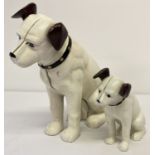 2 painted cast iron HMV "Nipper the dog" money banks.