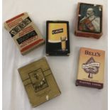 5 sets of vintage boxed playing cards.
