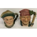 2 Royal Doulton large ceramic toby jugs. Lumberjack D6610 together with Auld Mac D5823.