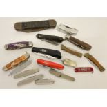 A collection of 17 vintage and modern penknives. To include advertising.