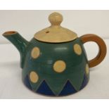 A studio pottery teapot with spot and diamond pattern. Marked W.C. Bath '96 to base.