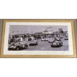 A large framed photographic print of the start of the Tourist Trophy race, Goodwood 1959.