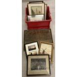 A collection of framed and glazed pictures and photographs together with pictures frames.