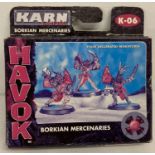 1996 Bluebird Toys Karn Empire Havok Borkian Mercenaries, in unopened original box.