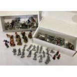 A collection of vintage and modern lead, metal and resin soldiers.