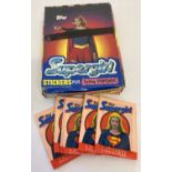 A full box of unopened 36 wax sealed packs of Topps Supergirl stickers & story cards from 1984.