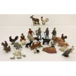 A collection of vintage lead farm animals and figures to include Britains and Cherilea.